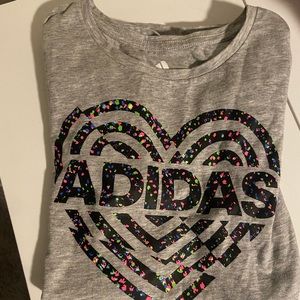 Grey Adidas Girls Tee